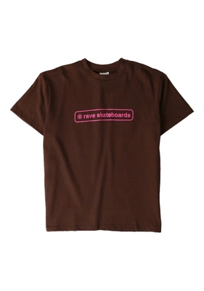 RAVE SKATEBOARDS logo-print cotton T-shirt - Brown