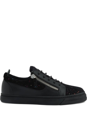 Giuseppe Zanotti zip-detail glitter low-top sneakers - Black