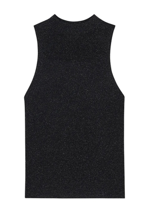 Closed lurex sleeveless top - Black