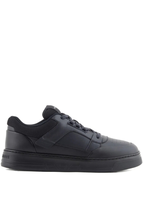 Emporio Armani leather panelled sneakers - Blue