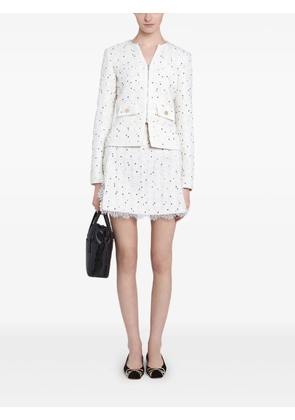 Giambattista Valli polka-dot lace-trim mini skirt - White
