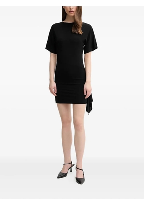 Emporio Armani draped-detail short-sleeve mini dress - Black