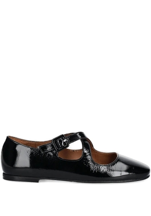 BILLI BI buckle-fastening patent-leather ballet flats - Black