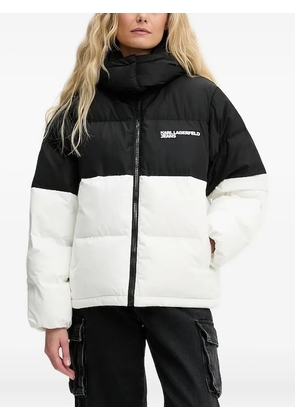 Karl Lagerfeld Jeans hooded colourblock puffer jacket - Black