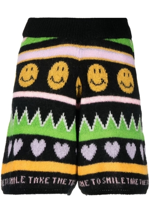 Joshua Sanders graphic-print knitted shorts - Black