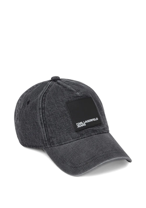 Karl Lagerfeld Jeans logo-patch denim cap hat - Grey