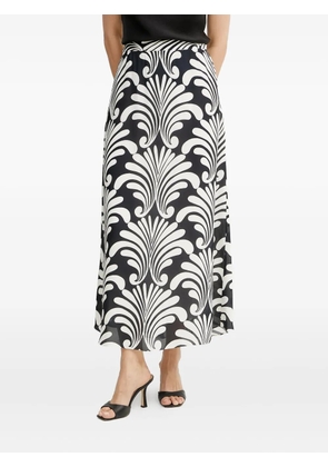 LUISA SPAGNOLI floral-print midi skirt - Black