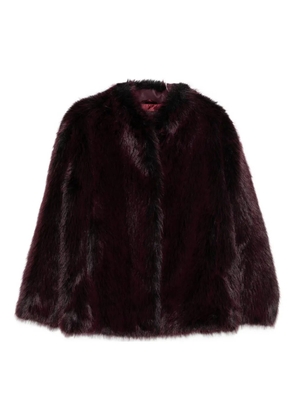 Patrizia Pepe dropped-shoulder faux-fur jacket - Purple