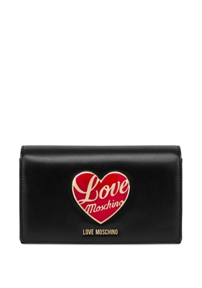 Love Moschino heart-appliqué clutch bag - Black