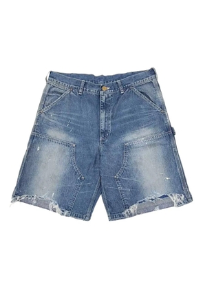 SAINT MXXXXXX distressed denim shorts - Blue