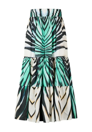 Roberto Cavalli printed tiered skirt - Blue