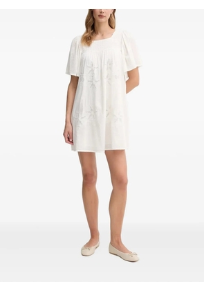 Hoss Intropia Lola embroidered-smocked mini dress - White