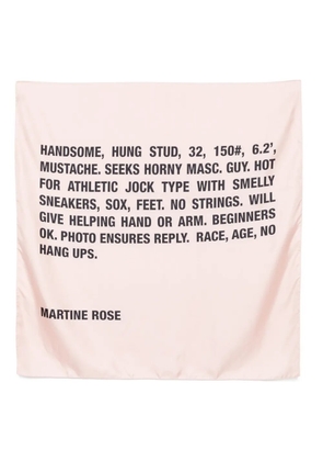 Martine Rose text-print silk scarf - Pink