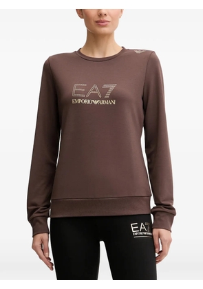 Ea7 Emporio Armani logo-detail crew-neck sweatshirt - Brown