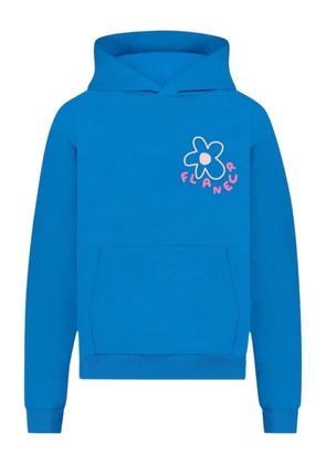 FLÂNEUR flower-print cotton hoodie - Blue