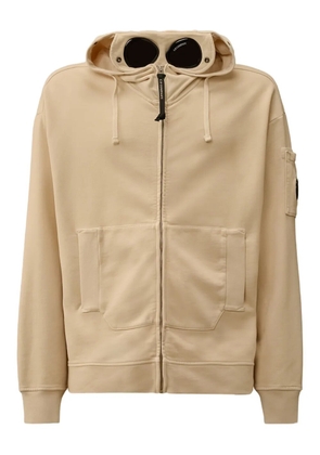 C.P. Company goggle-detail zip-up hoodie - Neutrals