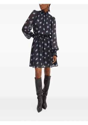 Silvian Heach floral smocked-waist dress - Black