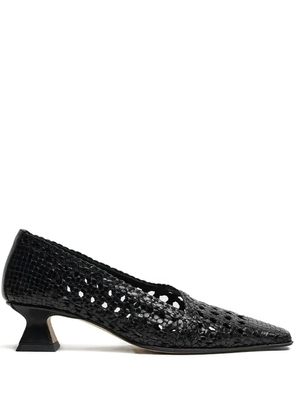 Miista 35mm Gisla woven square-toe pumps - Black