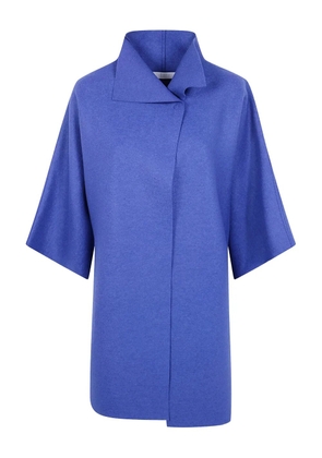 Harris Wharf London mantle folded-collar short-sleeve coat - Blue