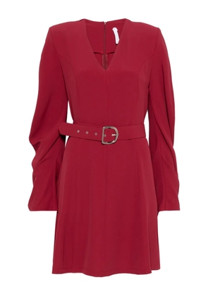 IMPERIAL V-neck belted mini dress - Red