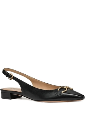 Geox slingback gold-detail flats - Black
