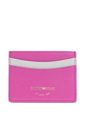 Emporio Armani leather colour-block cardholder - Pink
