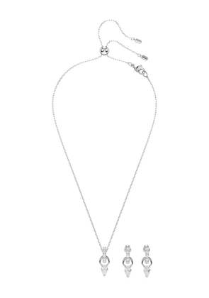 Swarovski Mesmera teardrop pendant necklace set - Silver