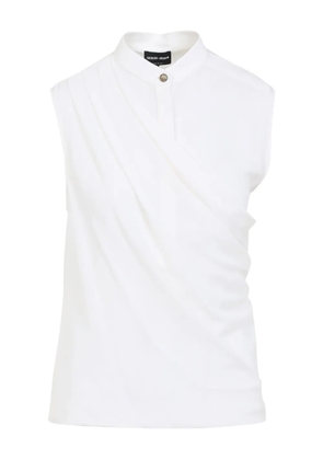 Giorgio Armani draped sleeveless top - White