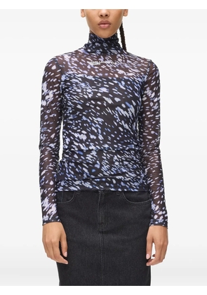 Karl Lagerfeld Jeans all-over-print mesh top - Black