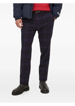 La Martina plaid-pattern front-pleated trousers - Blue