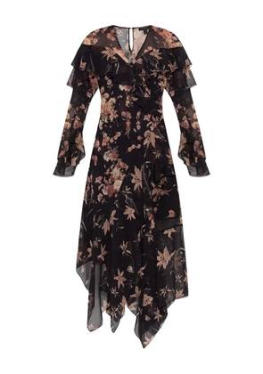 AllSaints Fresca floral-print midi dress - Black
