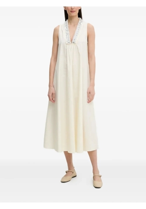 Isabelle Blanche crystal-embellished sleeveless dress - Neutrals