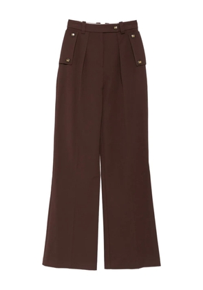 Elisabetta Franchi pleated button-detailed trousers - Brown