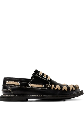 CamperLab Eki leather lace-up boat shoes - Black