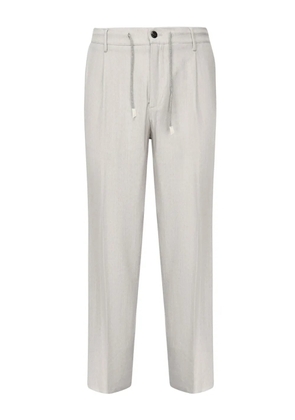 Eleventy pleated-front drawstring trousers - Grey