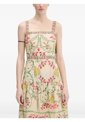 Pedro Del Hierro floral-print tiered dress - Neutrals