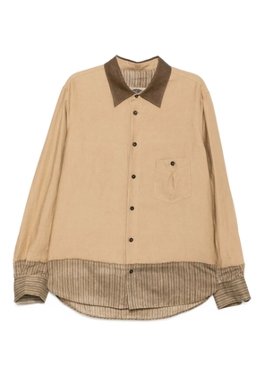 Ziggy Chen striped shirt - Brown