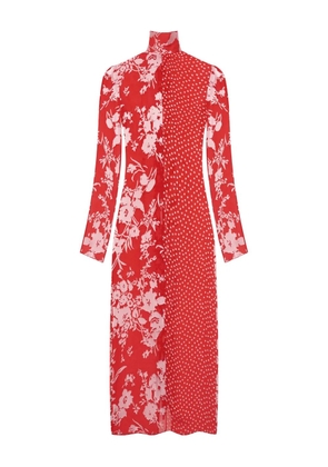 Marine Serre floral-polka dot print maxi dress - Red