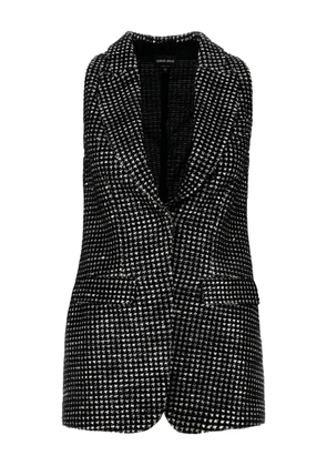 Giorgio Armani houndstooth sleeveless waistcoat - Black