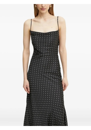 Bardot cowl-neck polka-dot maxi dress - Black