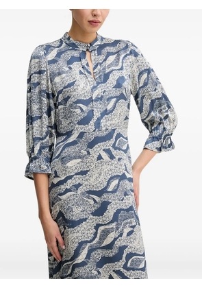Bruuns Bazaar puff-sleeve abstract-print dress - Blue