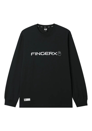 FINGERCROXX embroidered long-sleeve top - Black