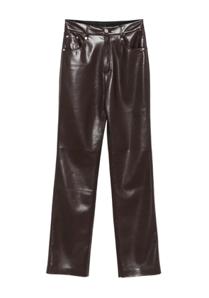 Nanushka five-pocket leather trousers - Brown