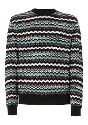 Missoni zigzag-pattern crew-neck sweater - Blue