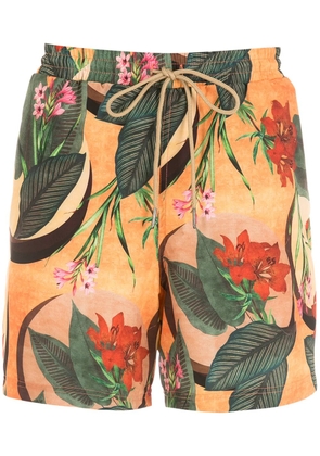 Lygia & Nanny Gil tropical foliage-print swimming shorts - Yellow