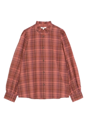 YERSE ruffled mock-neck shirt - Red