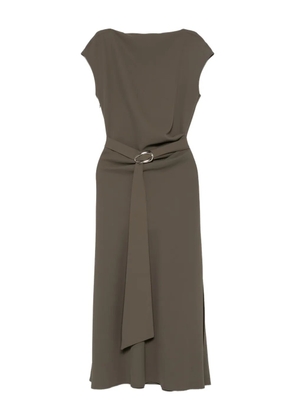 IMPERIAL belted cap-sleeve midi dress - Green