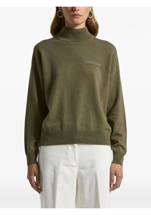 Peserico high-neck embellished sweater - Green