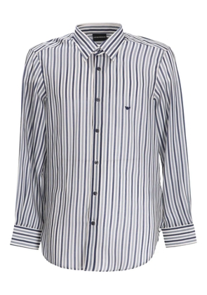 Emporio Armani striped long-sleeve shirt - White