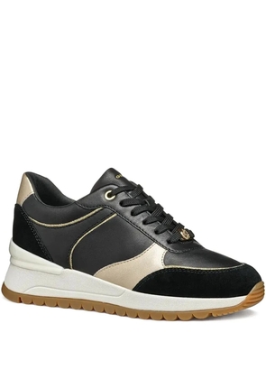 Geox Desya leather gold-detail sneakers - Black